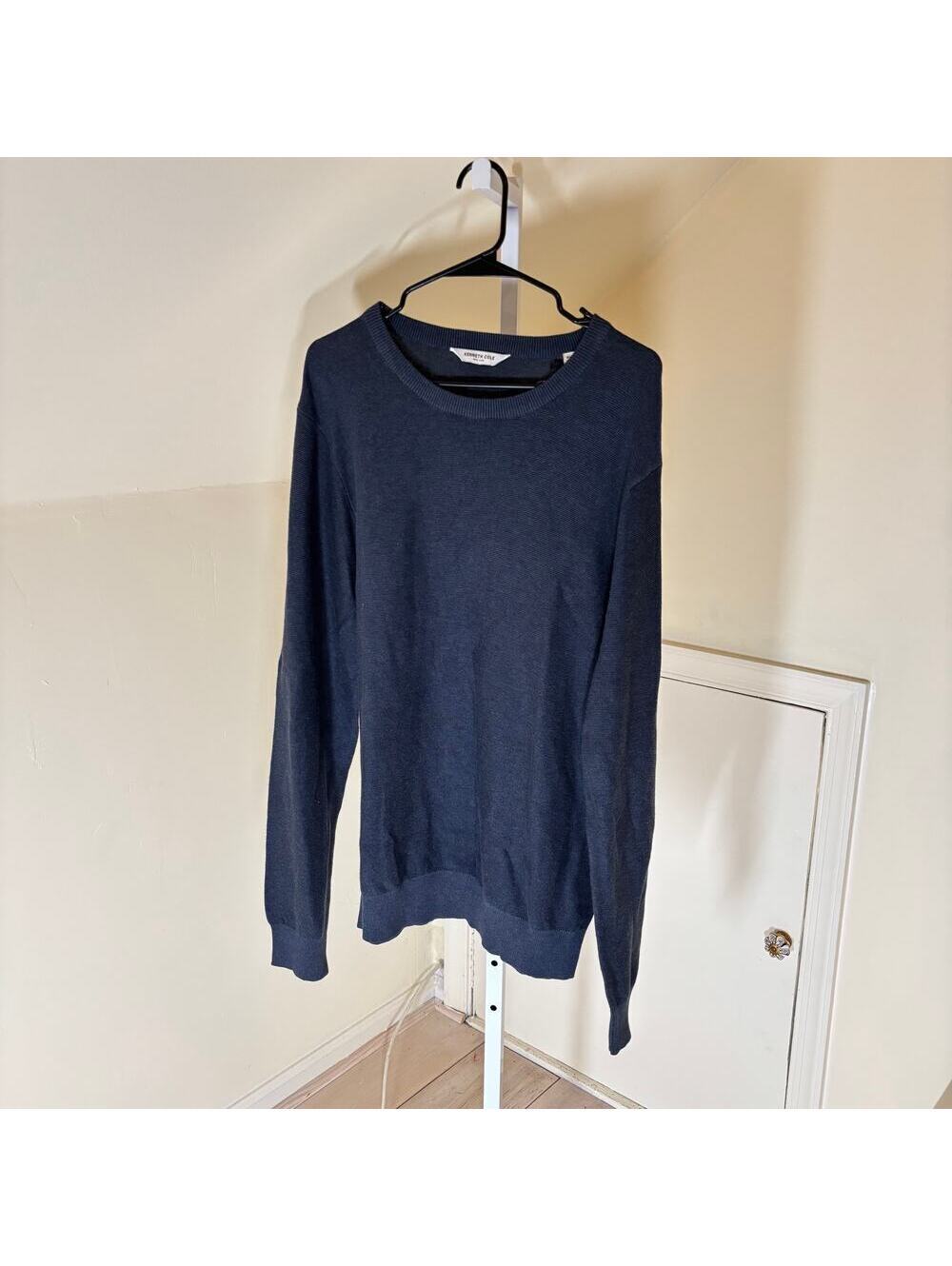 Kenneth Cole NWT Men's Heathered Navy Pullover Crew Neck Sweater Size XXL